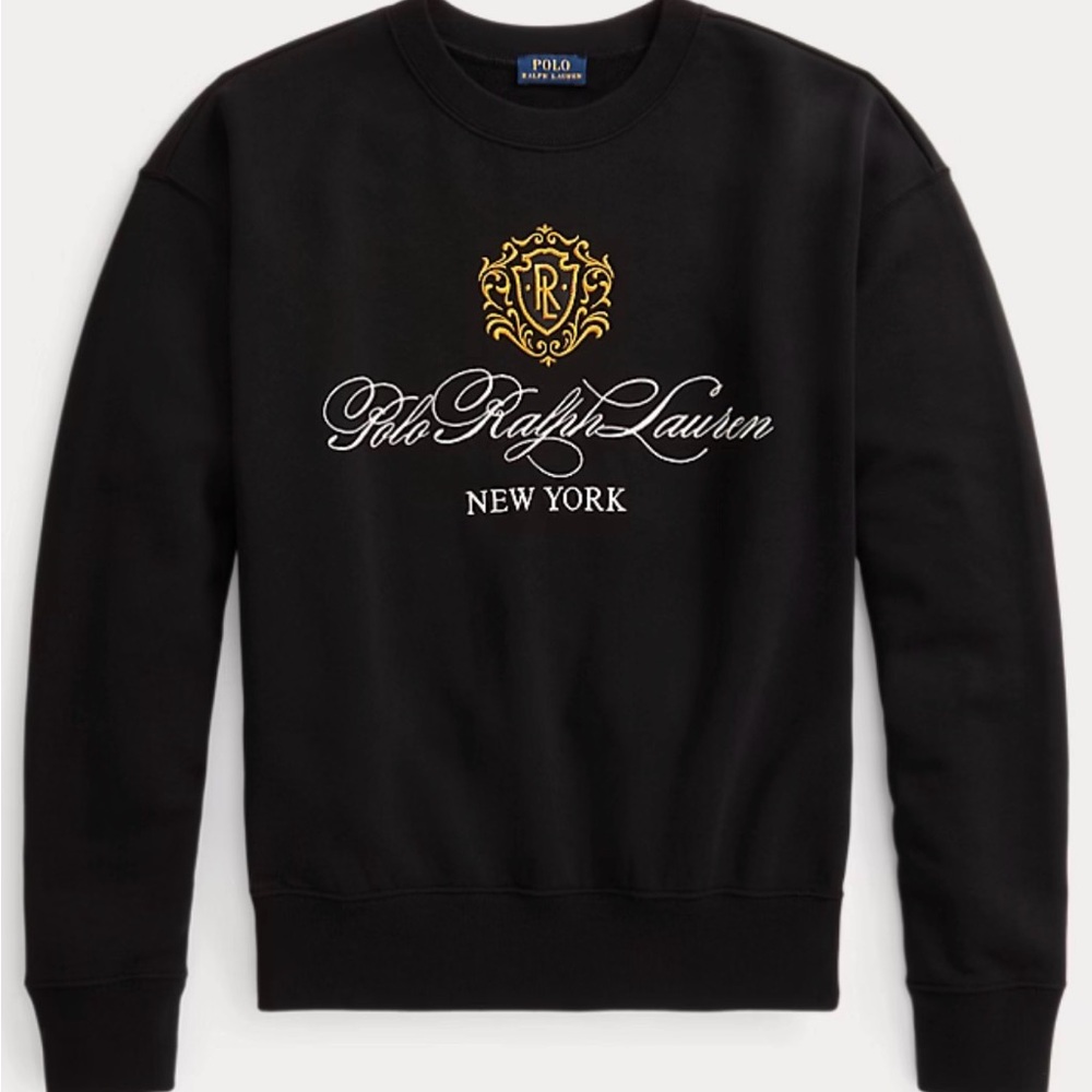 POLO Ralph Lauren Logo & Crest French Terry Sweatshirt Women’s Size Medium